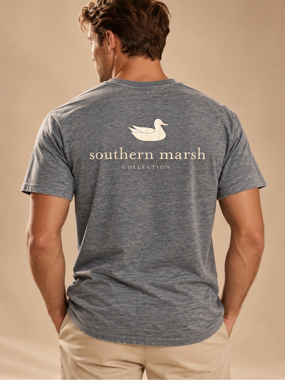 Southern Marsh Collection Gray Duck Logo T-Shirt Men’s Medium
